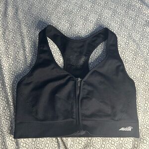 Avia Women's Zip-Front Black Sports Bra